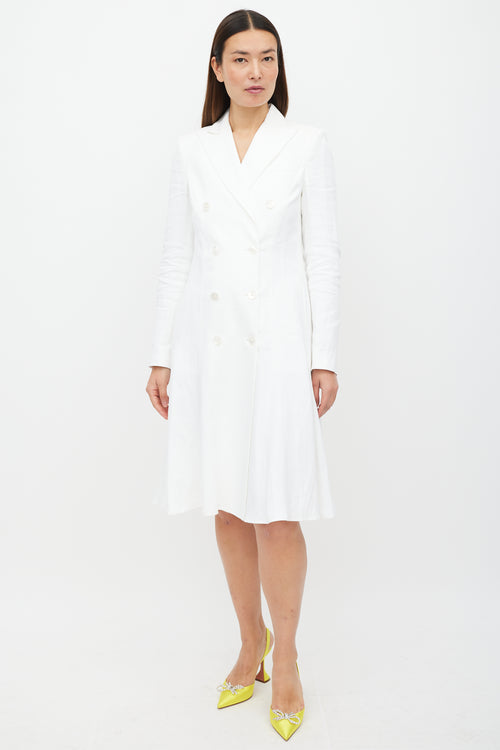 Ralph Lauren White Linen Double Breasted Coat