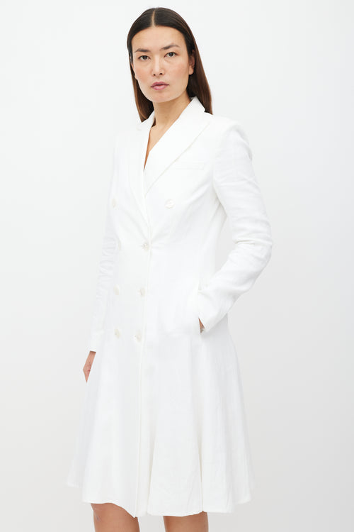 Ralph Lauren White Linen Double Breasted Coat