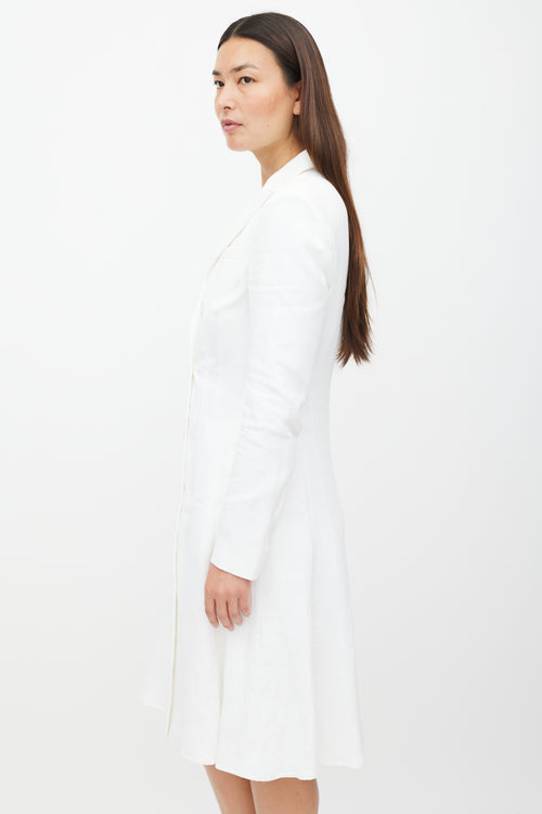 Ralph Lauren White Linen Double Breasted Coat