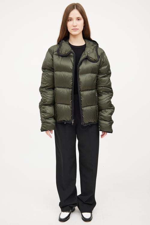 Ralph Lauren Green Hood Down Puffer Jacket