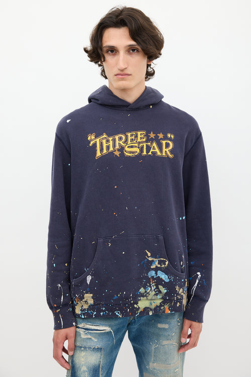 Ralph Lauren Polo Navy 
Multicolour Paint Splatter Hoodie