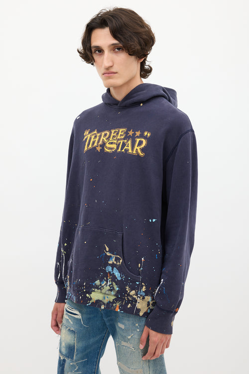 Ralph Lauren Polo Navy 
Multicolour Paint Splatter Hoodie