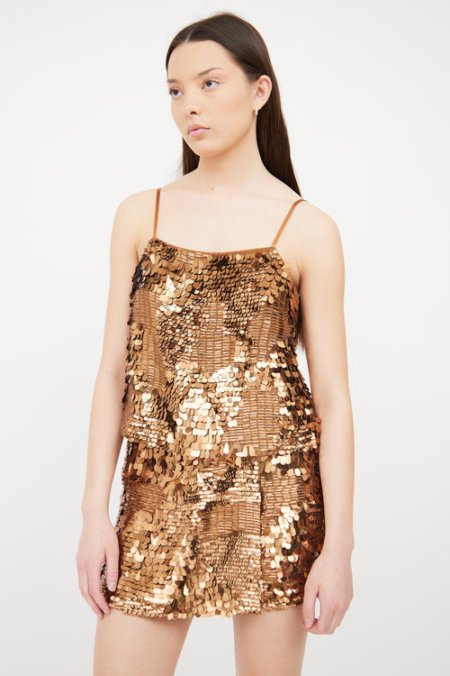 Ramy Brook New York Bronze Sequin Two Piece Set