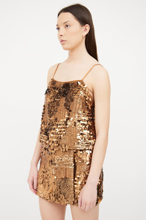 Ramy Brook New York Bronze Sequin Two Piece Set