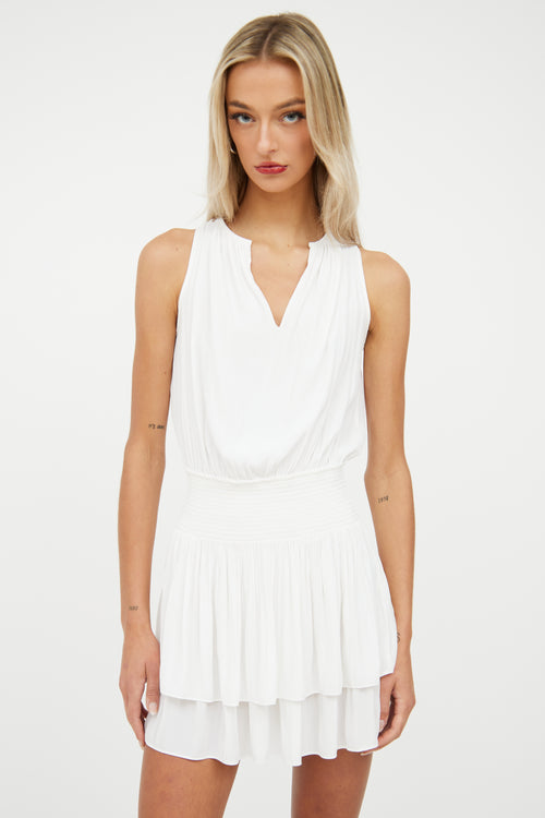 White Netted Mini Dress Ramy Brook