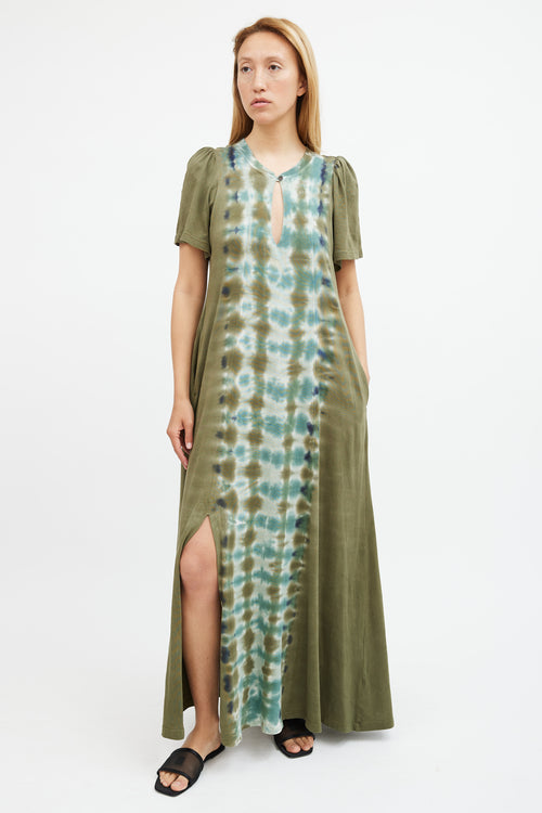 Raquel Allegra Green Tie Dye T-Shirt Maxi Dress