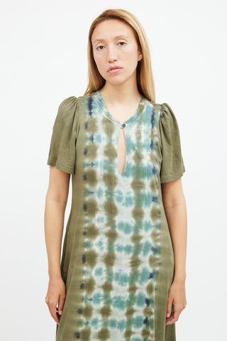 Raquel Allegra Green Tie Dye T-Shirt Maxi Dress