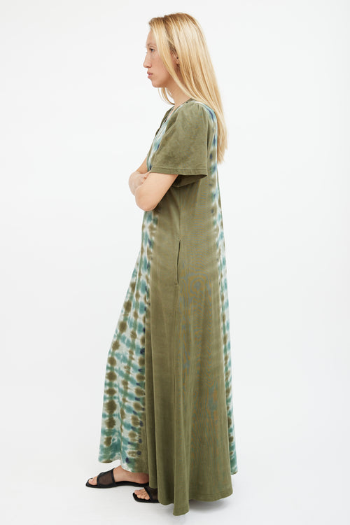 Raquel Allegra Green Tie Dye T-Shirt Maxi Dress