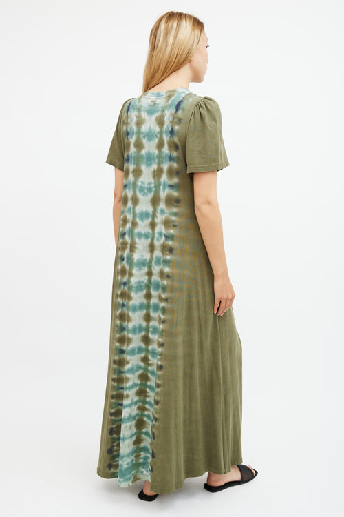 Raquel Allegra Green Tie Dye T-Shirt Maxi Dress