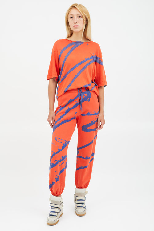 Raquel Allegra Red 
Blue Splatter Print Co-Ord Set