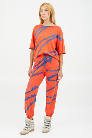 Raquel Allegra Red 
Blue Splatter Print Co-Ord Set