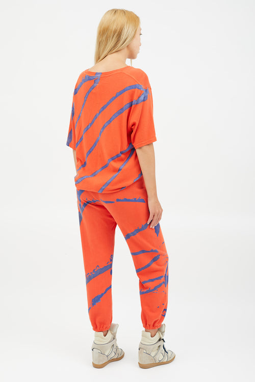 Raquel Allegra Red 
Blue Splatter Print Co-Ord Set