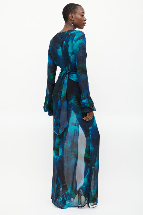 Rat 
Boa Blue 
Green Sheer Maxi Fiorella Dress