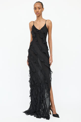 Rat 
Boa Cecelia Ruffled Sheer Dress