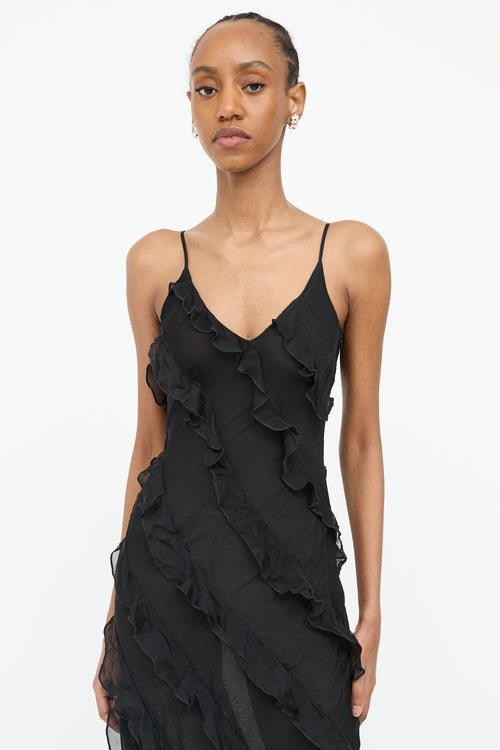 Rat 
Boa Cecelia Ruffled Sheer Dress