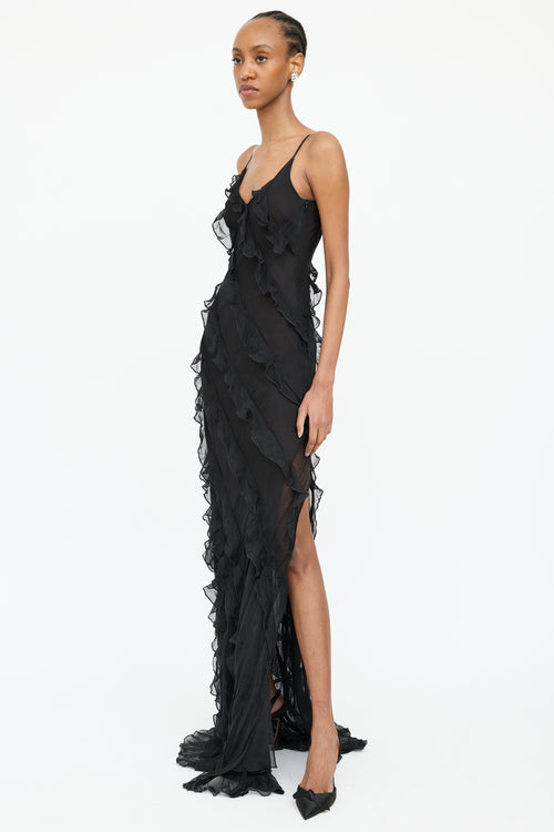 Rat 
Boa Cecelia Ruffled Sheer Dress