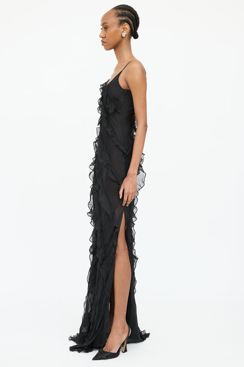 Rat 
Boa Cecelia Ruffled Sheer Dress