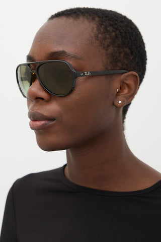 Ray-Ban Brown Marbled RB4125 Aviator Sunglasses