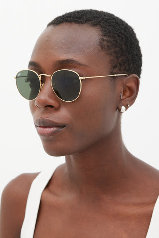 Ray-Ban Gold RB3447 Circular Sunglasses