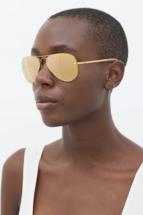 Ray-Ban Gold RB3449 Aviator Sunglasses