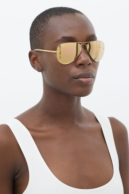 Ray-Ban Gold RB3449 Aviator Sunglasses