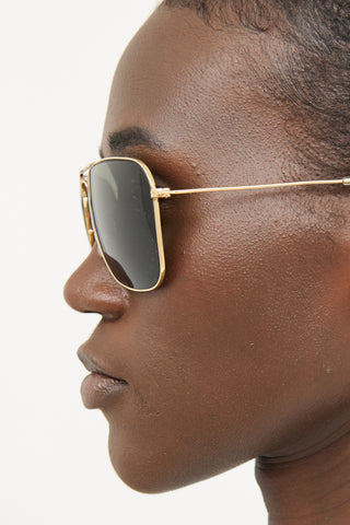 Ray Ban Gold Caravan Sunglasses