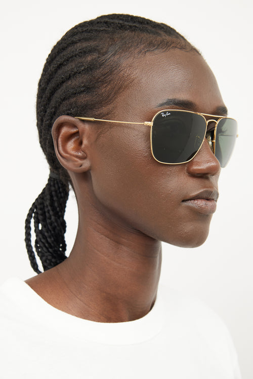 Ray Ban Gold Caravan Sunglasses