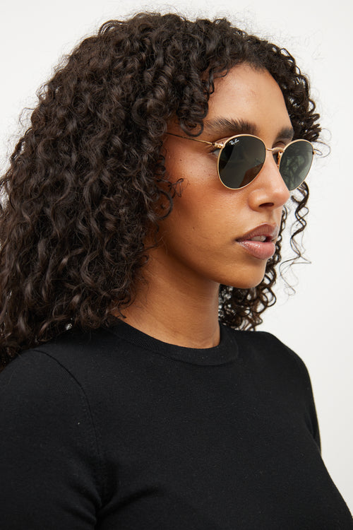 Ray-Ban Gold Round 3447 Sunglasses