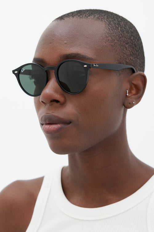 Ray Ban Black RB1280 Circular Sunglasses