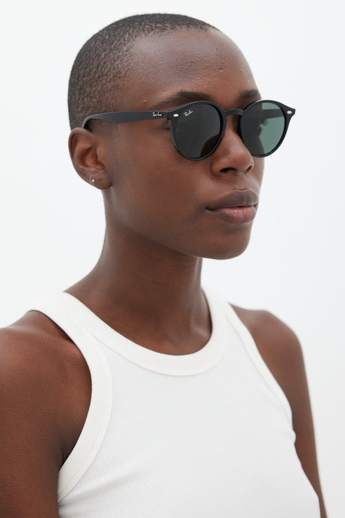 Ray Ban Black RB1280 Circular Sunglasses