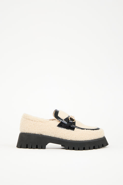 Raye Cream 
Black Fleece Sven Loafer