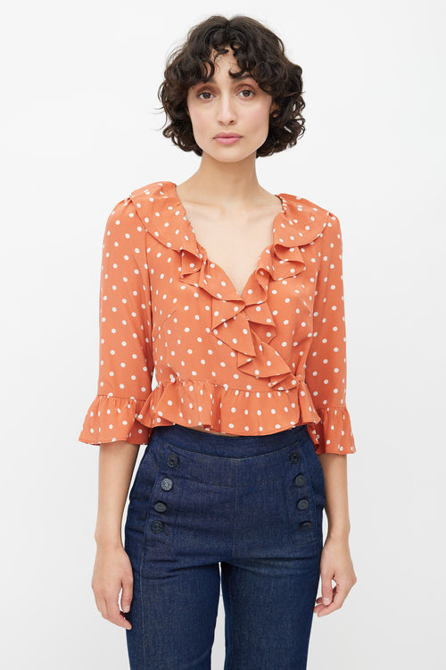 Réalisation Par Pink Silk Polka Dot Blouse