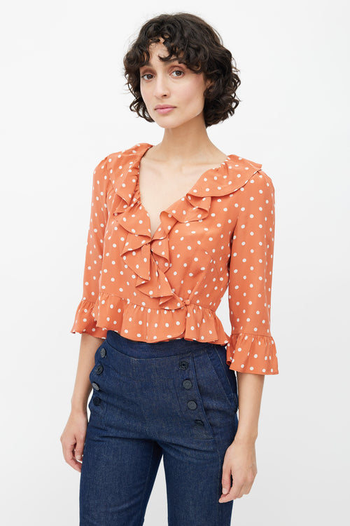 Réalisation Par Pink Silk Polka Dot Blouse