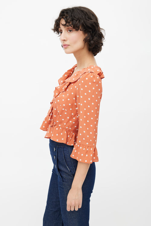 Réalisation Par Pink Silk Polka Dot Blouse