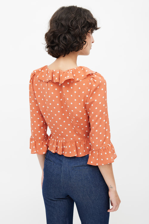 Réalisation Par Pink Silk Polka Dot Blouse