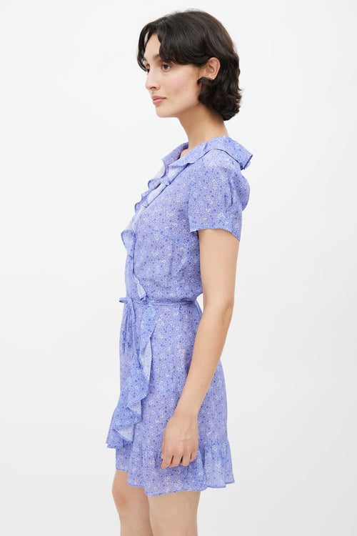 Réalisation Par Purple Silk Floral Wrap Dress