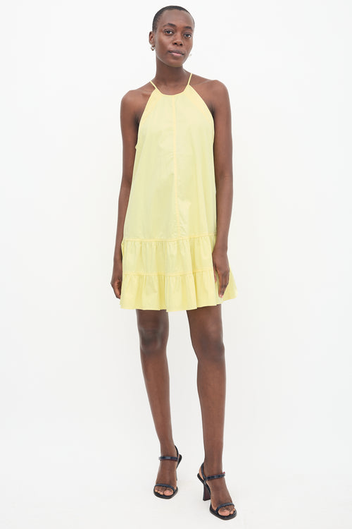 Rebecca Taylor Yellow Halter Ruffle Dress