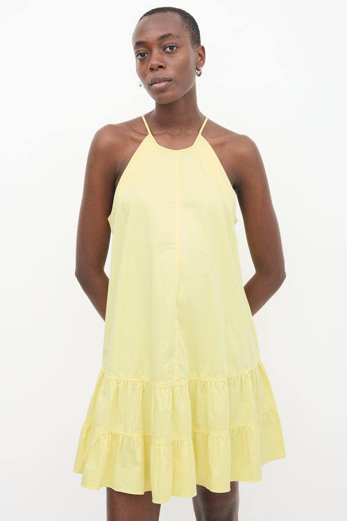 Rebecca Taylor Yellow Halter Ruffle Dress