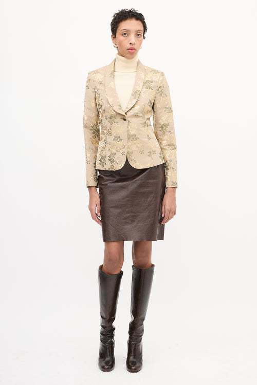 Red Valentino Beige 
Multi Floral Jacquard Blazer