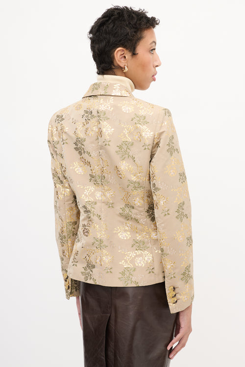 Red Valentino Beige 
Multi Floral Jacquard Blazer