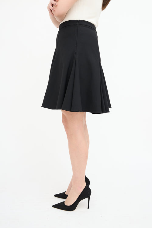 Red Valentino Black Godet Mini Skirt