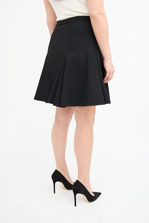 Red Valentino Black Godet Mini Skirt