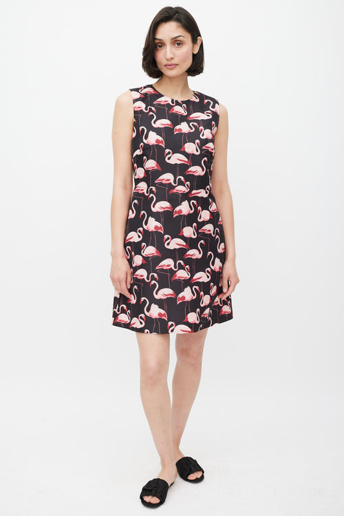 Red Valentino Black 
Pink Patterned Dress