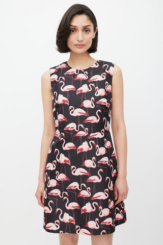 Red Valentino Black 
Pink Patterned Dress