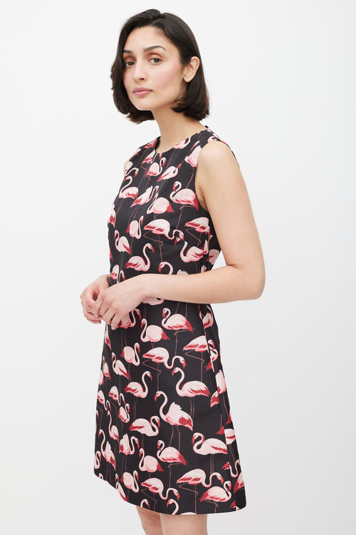 Red Valentino Black 
Pink Patterned Dress