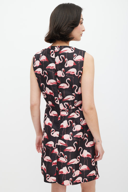 Red Valentino Black 
Pink Patterned Dress