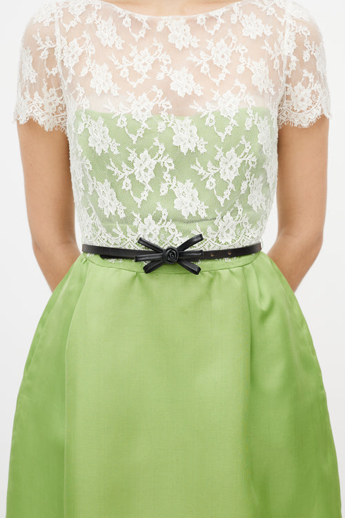 Red Valentino Black Leather Bow Belt