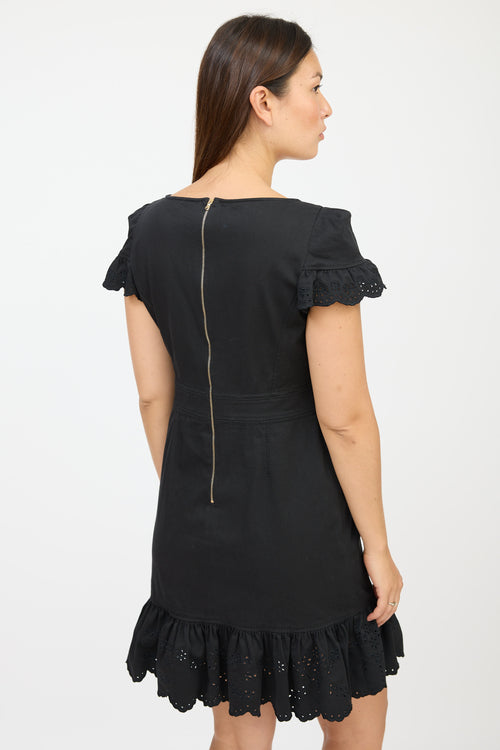 Red Valentino Black Ruffled Eyelet Dress