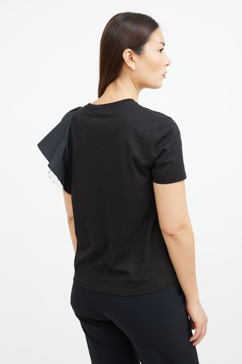 Red Valentino Black Side Ruffle T-Shirt