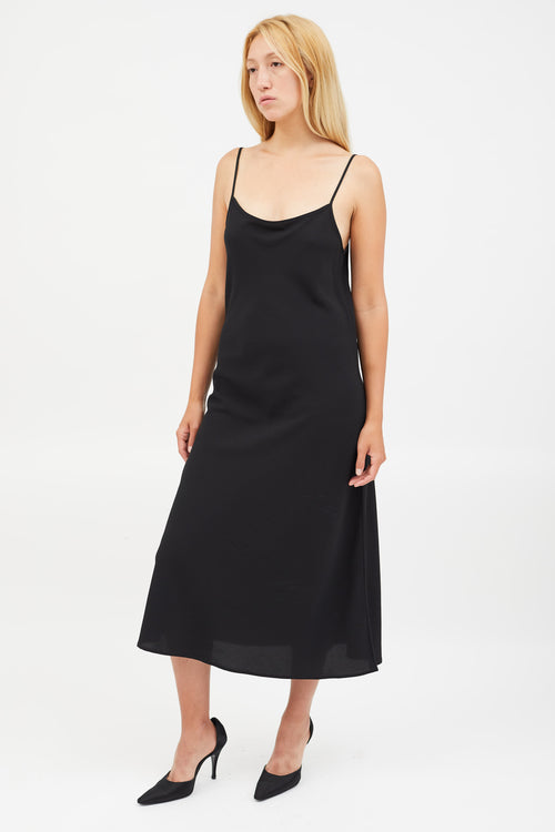 Red Valentino Black Spaghetti Strap Maxi Dress